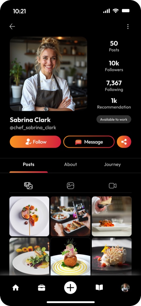Foodverse app — chef profile
